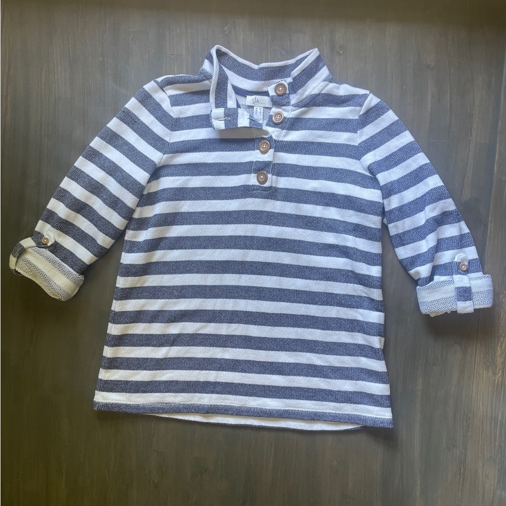 Striped Kids Shirt with Button Details